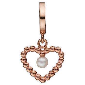 Christina Collect 925 sterling silver Bubbly Pearl Love rose gold plated bubble heart with small pearl, model 610-R59